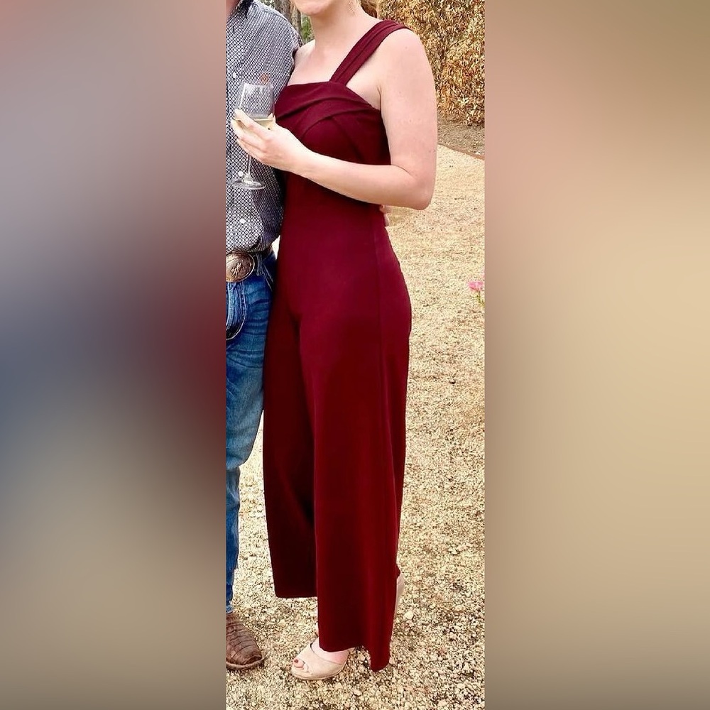 She + Sky Burgundy Romper